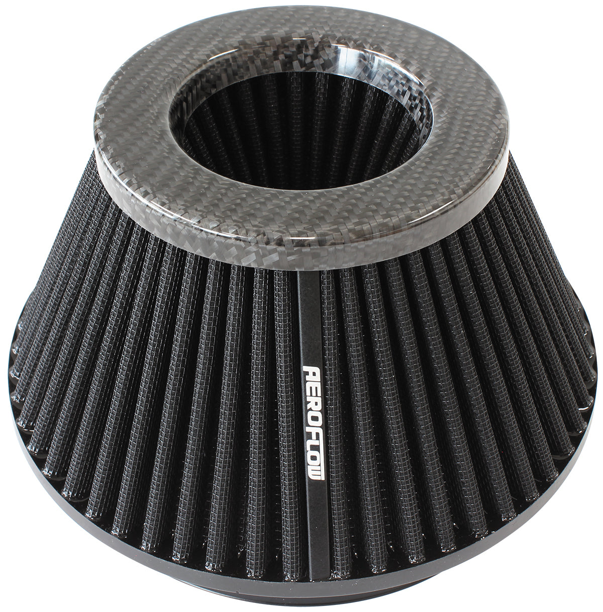 Aeroflow AF2911-1009 6" Clamp-On Tapered Carbon 7.6 / 4.7" O.D 4" High Black