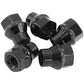 Aeroflow AF3012-4000 Conical ET Style Open Black Wheel Nuts - 1/2-20" Pack of 5, 60 Degree Taper with 0.300" Shank