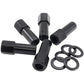 Aeroflow AF3012-9000 1.380" Shank Open Black Wheel Nuts - 1/2-20" Pack of 5, Washer Seat with Shank