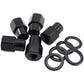 Aeroflow AF3016-6000 0.550" Shank Open Black Wheel Nuts - M12 x 1.50mm Pack of 5, Washer Seat with Shank