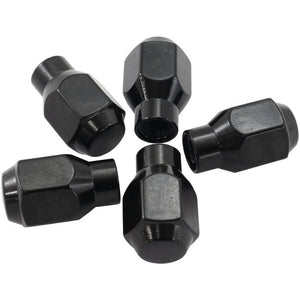 Aeroflow AF3021-4000 Conical ET Style Closed Black Wheel Nuts - 7/16-20" Pack of 5 60 Degree Taper with 0.300" Shank