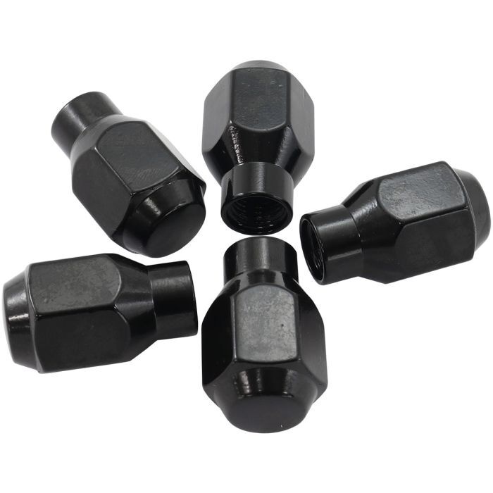 Aeroflow AF3021-4000 Conical ET Style Closed Black Wheel Nuts - 7/16-20" Pack of 5 60 Degree Taper with 0.300" Shank