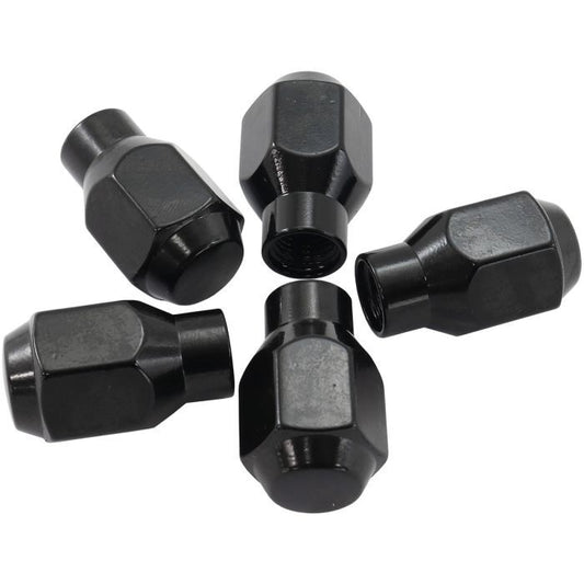 Aeroflow AF3021-4000 Conical ET Style Closed Black Wheel Nuts - 7/16-20" Pack of 5 60 Degree Taper with 0.300" Shank