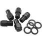 Aeroflow AF3022-7000 0.750" Shank Closed Black Wheel Nuts - 1/2-20" Pack of 5, Washer Seat with Shank