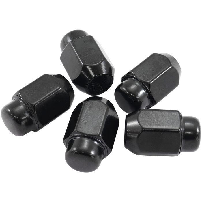 Aeroflow AF3025-2000 Acorn Medium Closed Black Wheel Nuts - M12 x 1.25mm Pack of 5, 60 Degree Taper