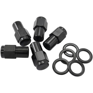 Aeroflow AF3025-7000 0.750" Shank Closed Black Wheel Nuts - M12 x 1.25mm Pack of 5, Washer Seat with Shank