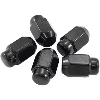 Aeroflow AF3026-2000 Acorn Medium Closed Black Wheel Nuts - M12 x 1.50mm Pack of 5, 60 Degree Taper