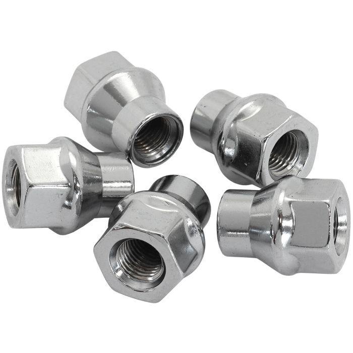 Aeroflow AF3031-4000 Conical ET Style Open Chrome Wheel Nuts - 7/16-20" Pack of 5, 60 Degree Taper with 0.300" Shank