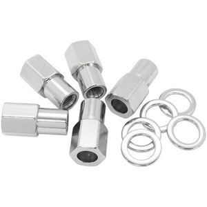 Aeroflow AF3035-7000 0.750" Shank Open Chrome Wheel Nuts - M12 x 1.25mm Pack of 5, Washer Seat with Shank