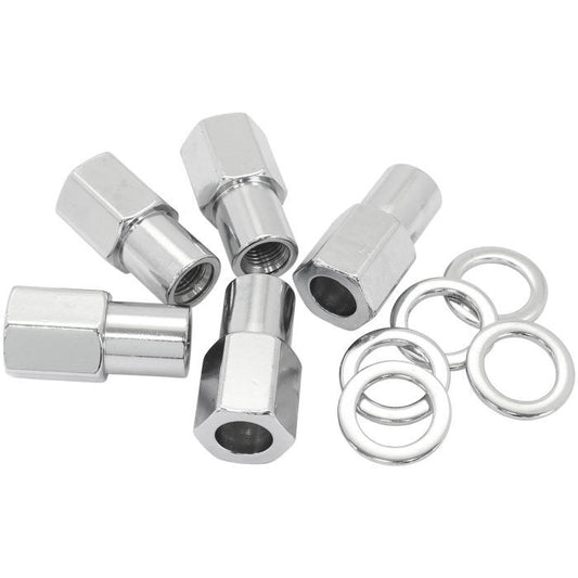 Aeroflow AF3038-7000 0.750" Shank Open Chrome Wheel Nuts - M14 x 1.50mm Pack of 5, Washer Seat with Shank
