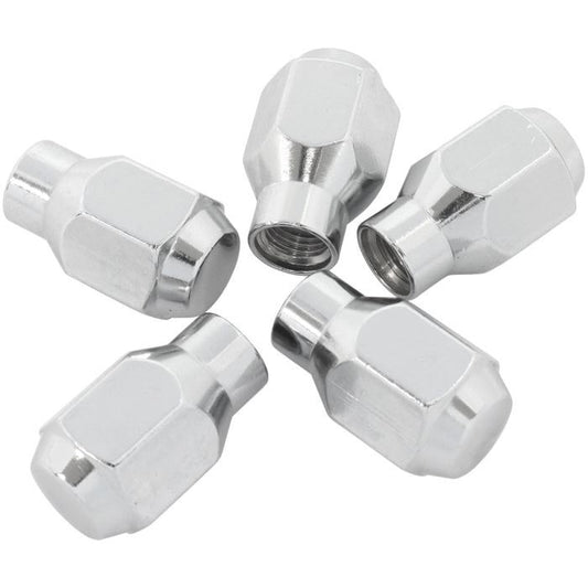 Aeroflow AF3041-4000 Conical ET Style Closed Chrome Wheel Nuts - 7/16-20" Pack of 5, 60 Degree Taper with 0.300" Shank