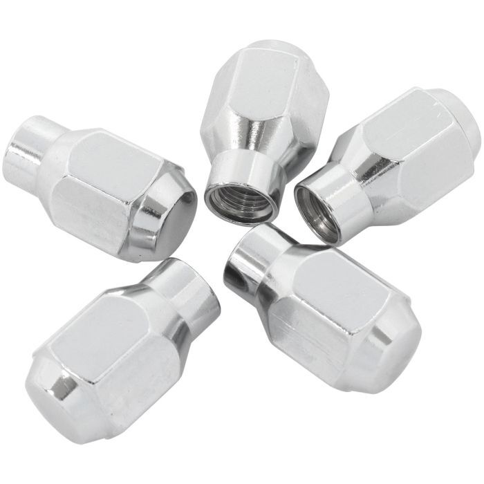 Aeroflow AF3042-4000 Conical ET Style Closed Chrome Wheel Nuts - 7/16-20" Pack of 5, 60 Degree Taper with 0.300" Shank