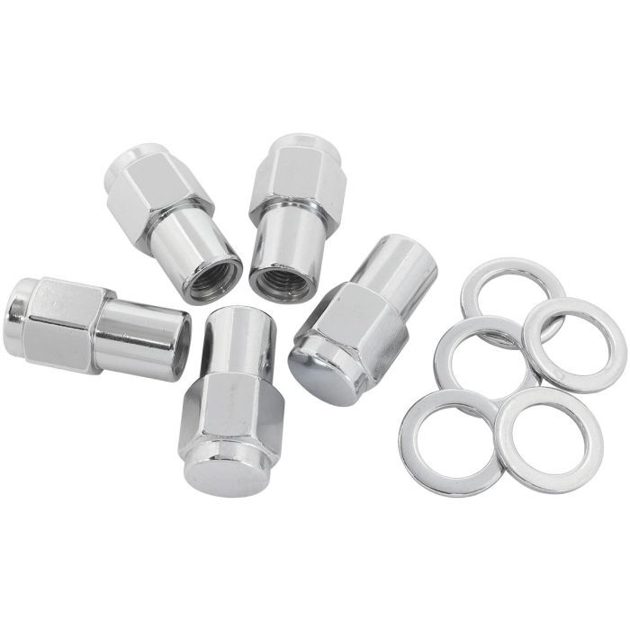 Aeroflow AF3048-7000 0.750" Shank Closed Chrome Wheel Nuts - M14 x 1.50mm Pack of 5, Washer Seat with Shank