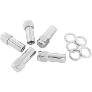 Aeroflow AF3048-9000 1.380" Shank Closed Chrome Wheel Nuts - M14 x 1.50mm Pack of 5, Washer Seat with Shank