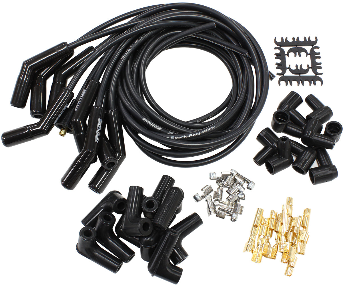Aeroflow AF4038-31333C CERAMIC UNIV 135 DEG LEAD SET BLACK 135 PLUG ENDS STD HEI V8