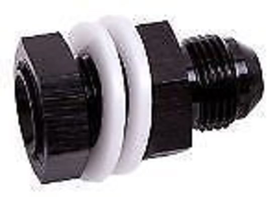 Aeroflow AF921-06BLK Fuel Cell Fitting -6AN Black Fuel Cell Bulkhead Fitt