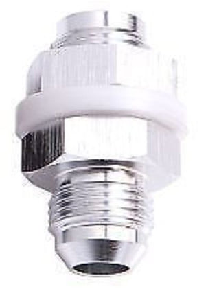 Aeroflow AF921-06S Fuel Cell Fitting -6AN Silver Fuel Cell Bulkhead Fitt