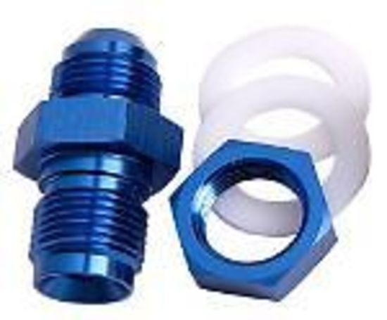 Aeroflow AF921-08 Fuel Cell Fitting -8AN Blue Fuel Cell Bulkhead Fitt