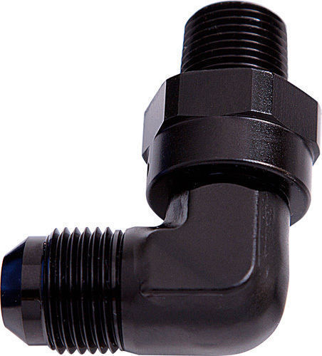 Aeroflow AF922-04-02BLK 90 Deg 1/8" NPT to -4AN Black Male Swivel Thread