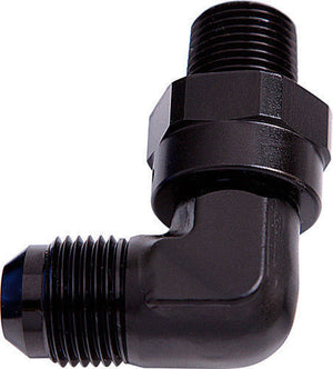 Aeroflow AF922-04-02BLK 90 Deg 1/8" NPT to -4AN Black Male Swivel Thread