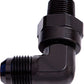Aeroflow AF922-06-04BLK 90 Deg 1/4" NPT to -6AN Black Male Swivel Thread