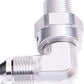 Aeroflow AF922-06-06S 90 Deg 3/8" NPT to -6AN Silver Male Swivel Thread