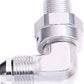 Aeroflow AF922-08-04S 90 Deg 1/4" NPT to -8AN Silver Male Swivel Thread