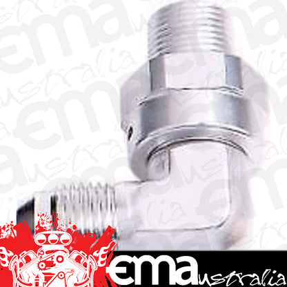 Aeroflow Performance Products AF922-16-12S 3/4" NPT 90 to -16AN Swivel Silver Full Swivel
