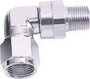 Aeroflow Performance Products AF923-16-12S 90 Deg 3/4" NPT to -16AN Silver Female Swivel Nut