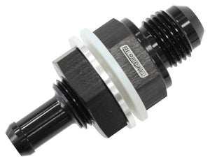 Aeroflow AF927-08-08BLK -8AN Bulkhead Fitting with 1/2Barb For Push On Hose