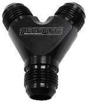 Aeroflow AF930-03-03BLK Y Block -3AN Black 3x -3AN Male
