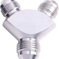 Aeroflow AF930-04-03S Y Block -4AN Out -3AN In Silver 1x -4AN Out 2x -3AN In