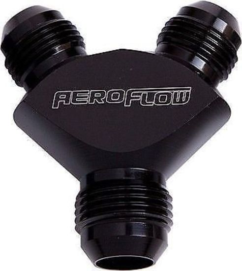 Aeroflow AF930-04-04BLK Y Block -4AN Black 3x -4AN Male