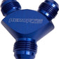 Aeroflow AF930-06-04 Y Block -6AN Out -4AN In Blue 1x -6AN Out 2x -4AN In