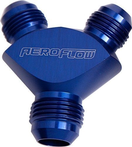 Aeroflow AF930-06-04 Y Block -6AN Out -4AN In Blue 1x -6AN Out 2x -4AN In