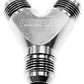 Aeroflow AF930-08-06S Y Block -8AN In -6AN Out Silver 1x -8AN In 2x -6AN Out