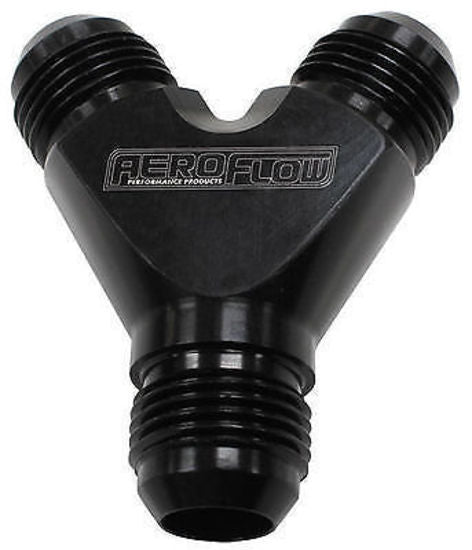 Aeroflow AF930-08-08BLK Y Block -8AN Black 3x -8AN Male