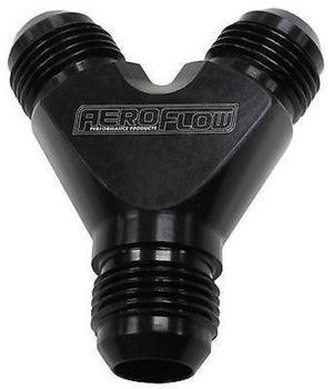 Aeroflow AF930-08-08BLK Y Block -8AN Black 3x -8AN Male
