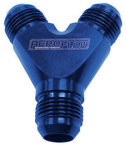 Aeroflow AF930-10-08 Y Block -10AN Out -8AN In Blue 1x -10AN 2x -8An