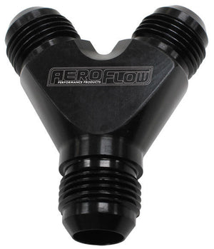 Aeroflow AF930-10-08BLK Y Block -10AN Out -8AN In Black 1x -10AN 2x -8An