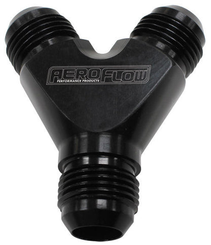 Aeroflow Performance Products AF930-10-08BLK Y Block -10AN Out -8AN In Black 1x -10AN 2x -8An