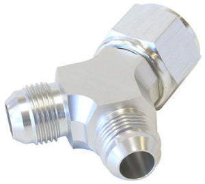 Aeroflow AF931-08-06S Y Piece -8 Swivel Nut 2x -6AN Silver