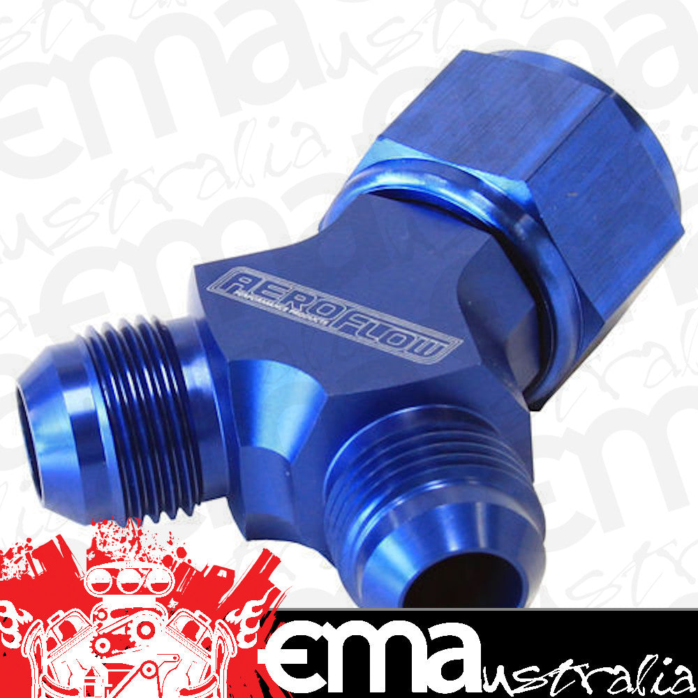 Aeroflow AF931-10-08 Y Piece -10 Swivel Nut 2x -8AN Blue