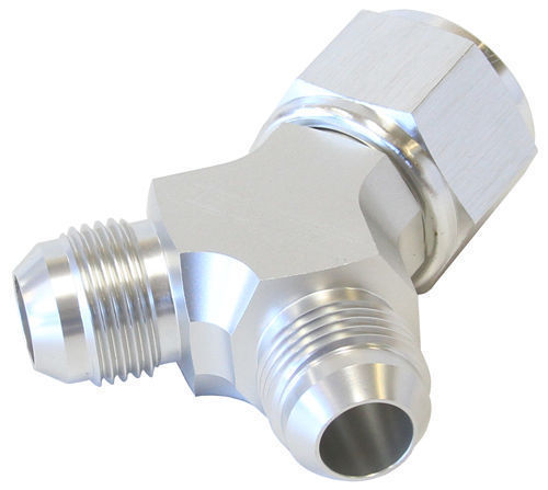 Aeroflow AF931-10-08S Y Piece -10 Swivel Nut 2x -8AN Silver