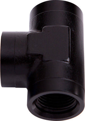 Aeroflow AF938-06BLK Female Tee -6 ORB Black 3x -6 ORB Port S