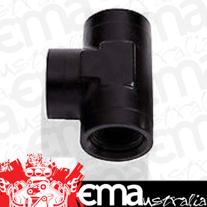 Aeroflow Performance Products AF938-10BLK Female Tee -10 ORB Black 3x -10 ORB Port S