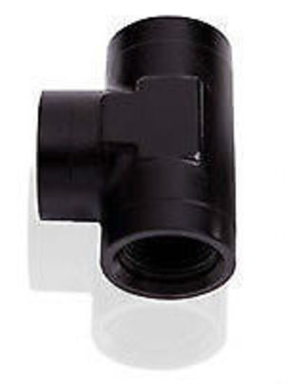 Aeroflow AF938-10BLK Female Tee -10 ORB Black 3x -10 ORB Port S