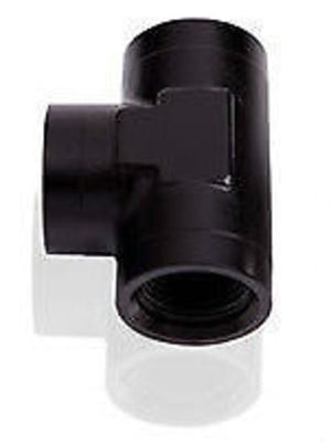 Aeroflow AF938-10BLK Female Tee -10 ORB Black 3x -10 ORB Port S