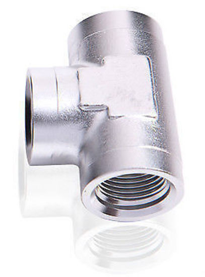 Aeroflow AF938-10S Female Tee -10 ORB Silver 3x -10 ORB Port S
