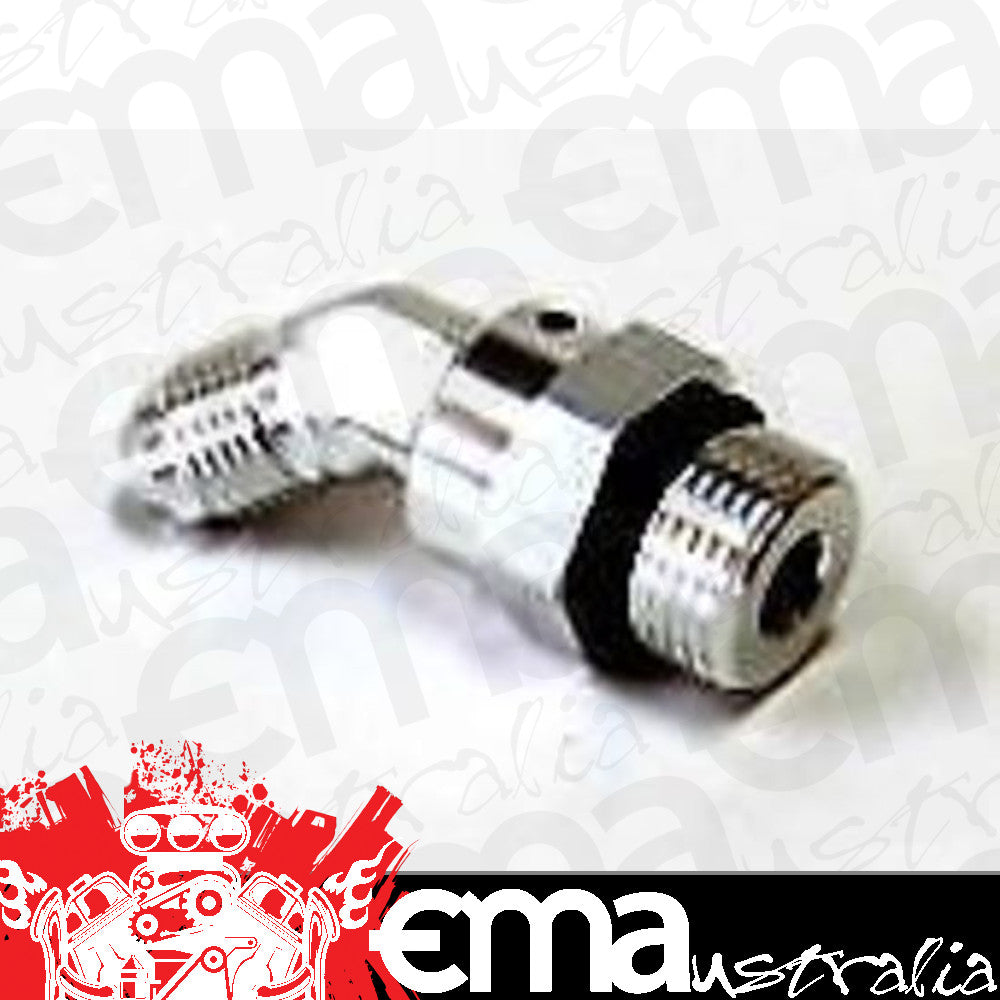 Aeroflow AF945-08S Male -8 ORB 45 to -8AN Male Silver Full Swivel